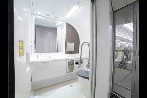 Toilet on CAF passenger train for Saudi Railway Co’s North–South line.